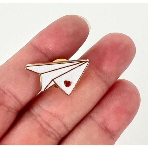 3/20 Paper Airplane Enamel Pin - Picture 1 of 1